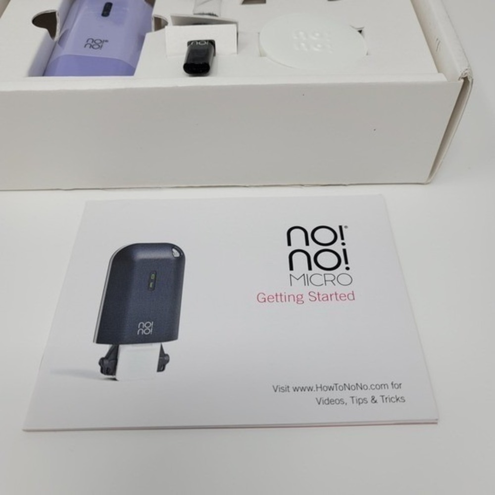 No!No! MICRO On The Go Hair Removal Device Lilac Kit NEW Accessories Included - Picture 4 of 6